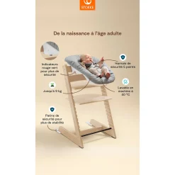 Chaises Hautes Évolutives*Stokke® Tripp Trapp® Pack Chaise haute + Baby Set + Newborn Set de Gris Tempête / Gris