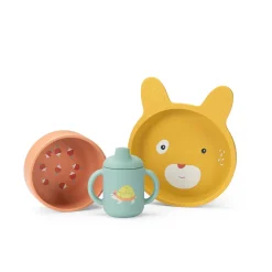 Coffrets*Moulin Roty Trois petits lapins Set vaisselle silicone de