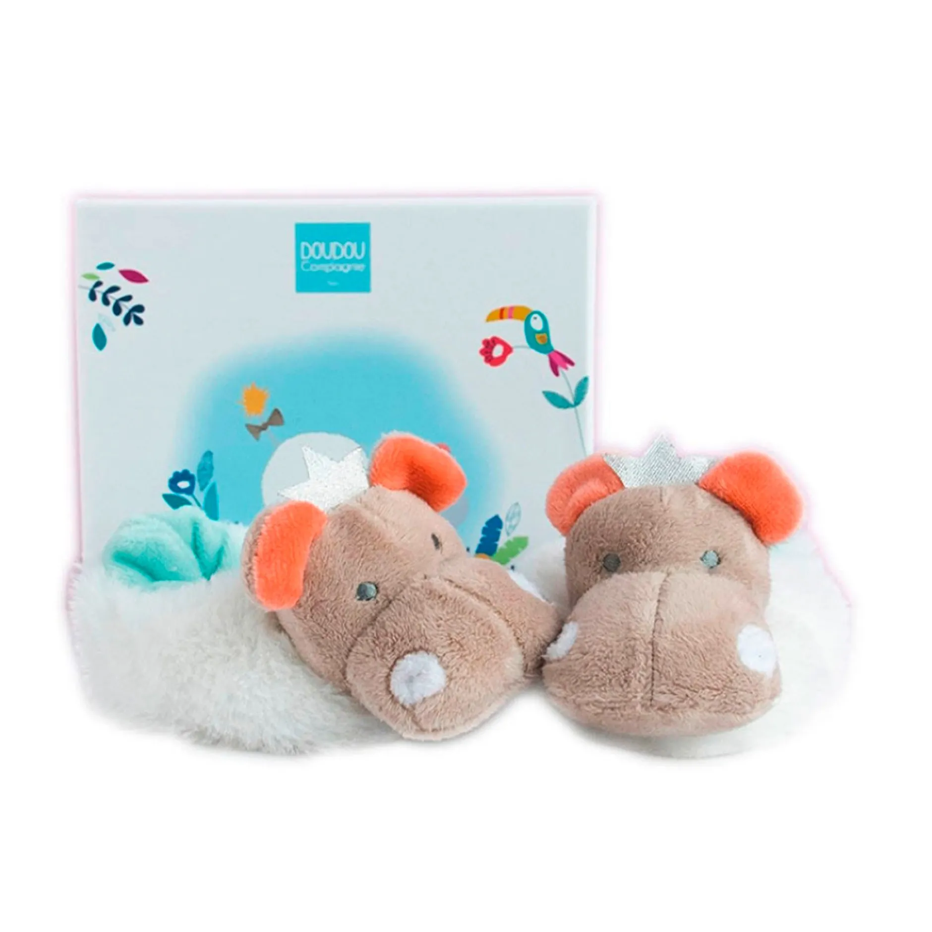 Chaussettes, Chaussons|Chaussettes, Collants, Chaussons*Doudou et Compagnie Tropicool chaussons hochet 0-6 mois de Hippo