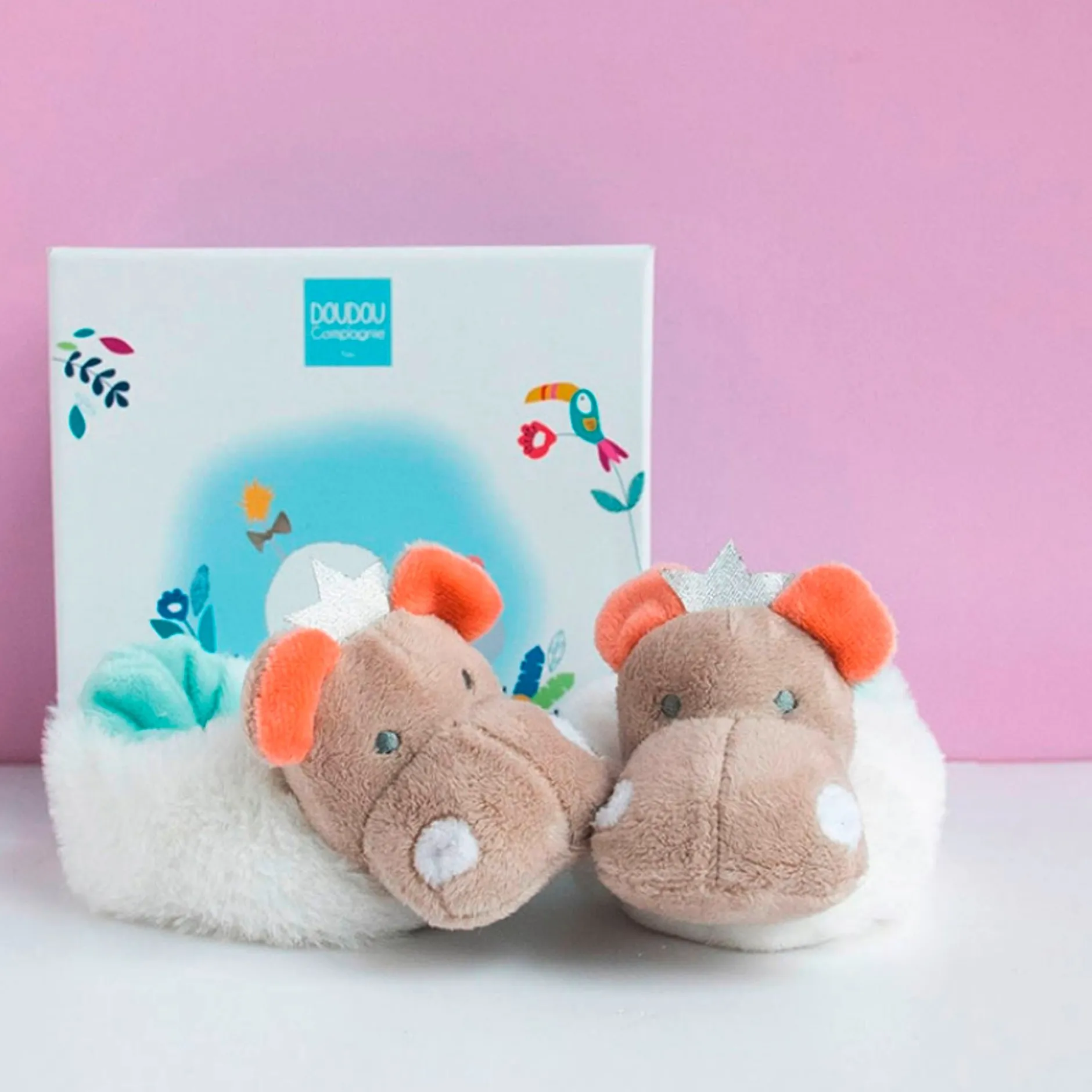 Chaussettes, Chaussons|Chaussettes, Collants, Chaussons*Doudou et Compagnie Tropicool chaussons hochet 0-6 mois de Hippo