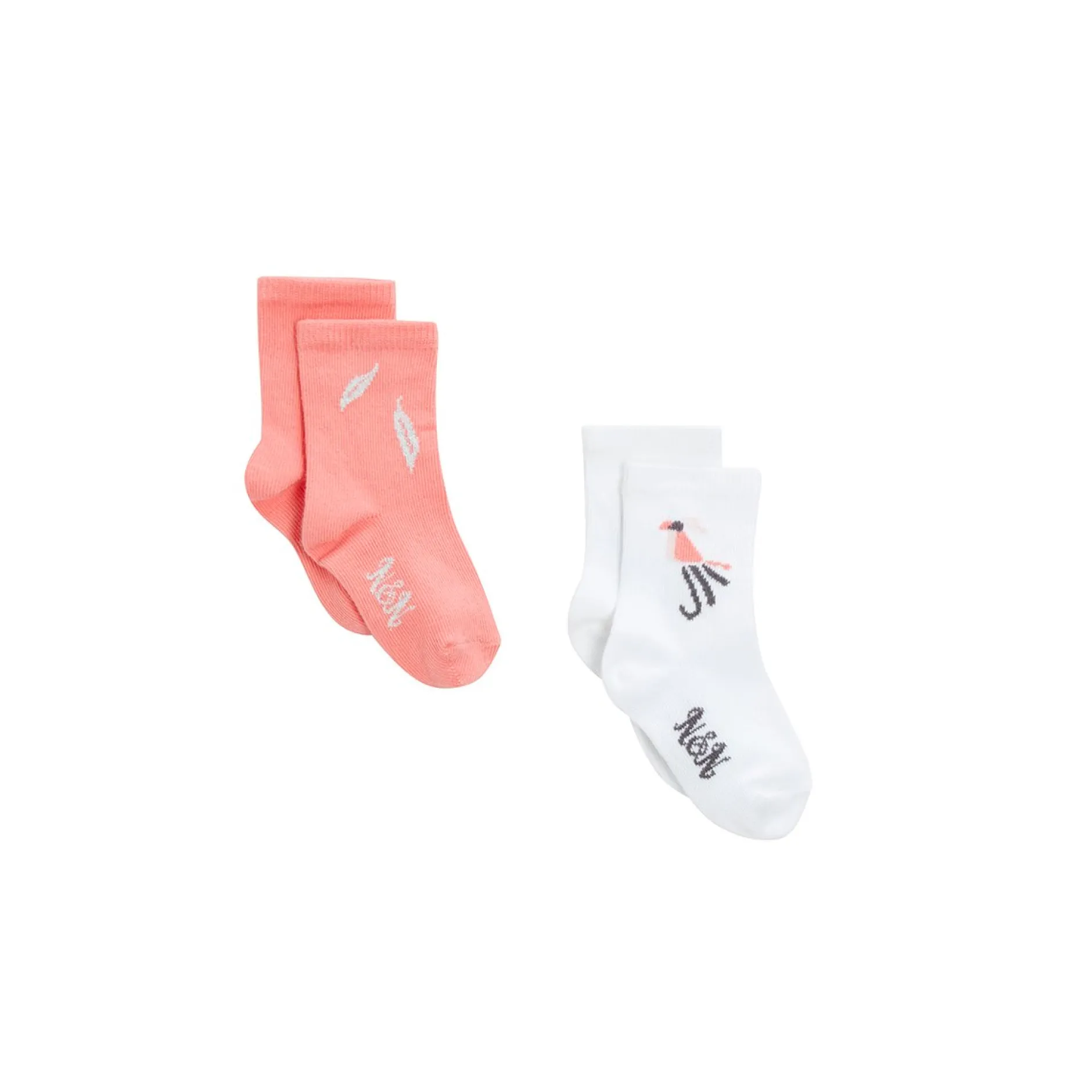 Chaussettes, Collants, Chaussons*Nano & nanette Tropicool Lot 2 Paires de chaussettes de Rose/Blanc