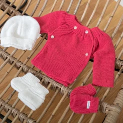 Collection Tricot|Vêtements Naissance*P'tit bisou Trousseau de naissance 1 mois de Fuschia