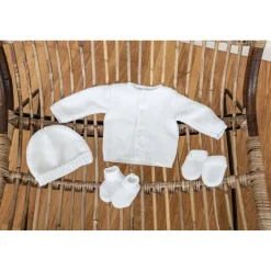 Collection Tricot|Vêtements Naissance*La Manufacture de Layette Trousseau de naissance de Blanc