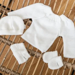Collection Tricot|Vêtements Naissance*P'tit bisou Trousseau de naissance 1 mois de Blanc