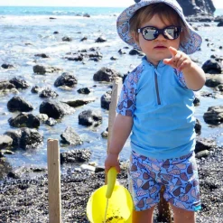 Maillots De Bain Bébé*Les Petits Protégés T-shirt anti UV Balinou manches courtes de Bleu