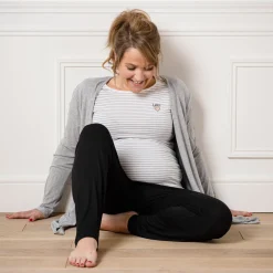 Vêtements*MAIKA Maternity T-shirt grossesse love à rayures de Gris