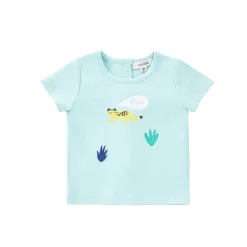 T-Shirts, Polos, Chemises*Marèse T-shirt Petit Léopard 1 mois de Bleu Light