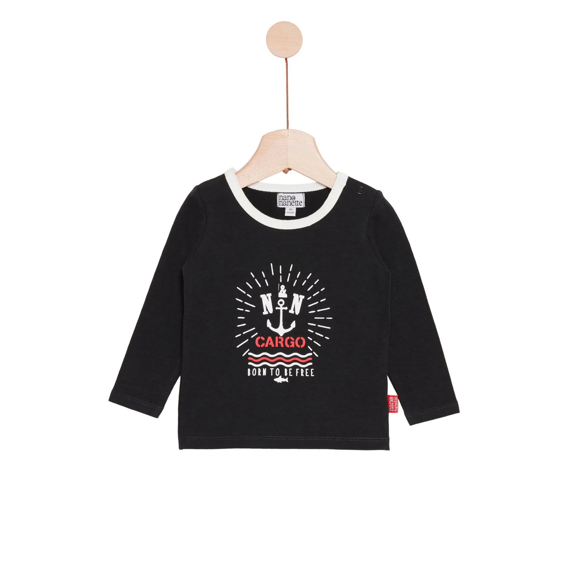 T-Shirts, Polos, Chemises*Nano & nanette Tweet Cargo Tee-shirt manches longues 6 mois de Noir