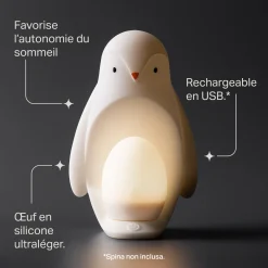 Veilleuses*Tommee Tippee Veilleuse Silicone Nomade avec Oeuf Portatif de Pingouin