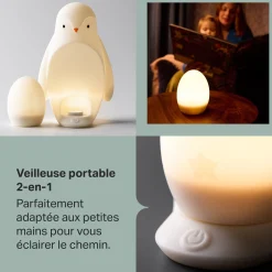 Veilleuses*Tommee Tippee Veilleuse Silicone Nomade avec Oeuf Portatif de Pingouin