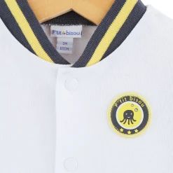 Vestes, Manteaux, Pilotes*P'tit bisou Veste Trop Chou 1 mois de Blanc/gris