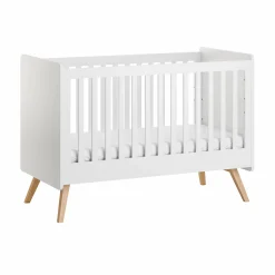 Lits 70X140 Évolutifs*Vox Vintage Lit 70 x 140 cm de Blanc / Chêne