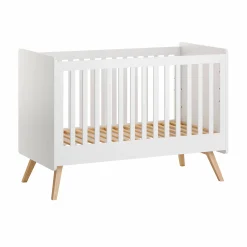 Lits 70X140 Évolutifs*Vox Vintage Lit 70 x 140 cm de Blanc / Chêne