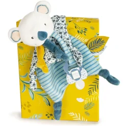 Attaches Sucettes|Doudous*Doudou et Compagnie Yoca Le Koala Attache-Sucette de Blanc/bleu