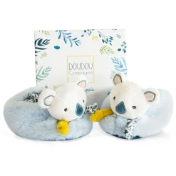 Chaussettes, Chaussons*Doudou et Compagnie Yoca Le Koala Chaussons avec Hochet 0-6 mois de Blanc/bleu